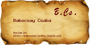 Babocsay Csaba névjegykártya