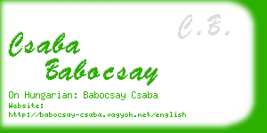 csaba babocsay business card